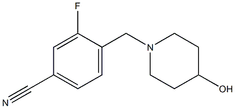 3-fluoro-4-[(4-hydroxypiperidin-1-yl)methyl]benzonitrile Structure