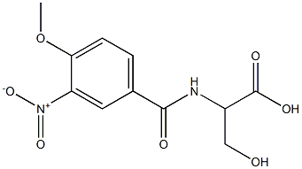 3-hydroxy-2-[(4-methoxy-3-nitrophenyl)formamido]propanoic acid,,结构式
