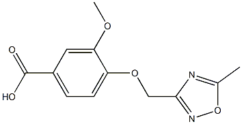 3-methoxy-4-[(5-methyl-1,2,4-oxadiazol-3-yl)methoxy]benzoic acid Struktur
