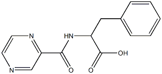 3-phenyl-2-[(pyrazin-2-ylcarbonyl)amino]propanoic acid,,结构式