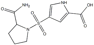 4-[(2-carbamoylpyrrolidine-1-)sulfonyl]-1H-pyrrole-2-carboxylic acid Structure