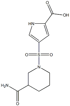 4-[(3-carbamoylpiperidine-1-)sulfonyl]-1H-pyrrole-2-carboxylic acid 化学構造式