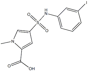 4-[(3-iodophenyl)sulfamoyl]-1-methyl-1H-pyrrole-2-carboxylic acid Struktur