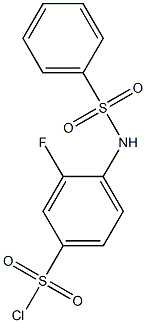 4-benzenesulfonamido-3-fluorobenzene-1-sulfonyl chloride Struktur