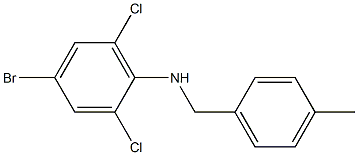  4-bromo-2,6-dichloro-N-[(4-methylphenyl)methyl]aniline