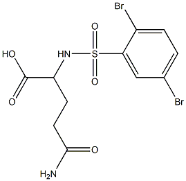 4-carbamoyl-2-[(2,5-dibromobenzene)sulfonamido]butanoic acid Struktur