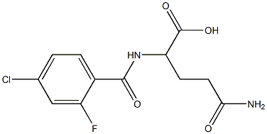 4-carbamoyl-2-[(4-chloro-2-fluorophenyl)formamido]butanoic acid Structure