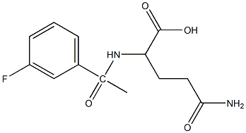 4-carbamoyl-2-[1-(3-fluorophenyl)acetamido]butanoic acid Struktur
