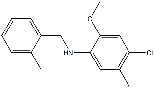 4-chloro-2-methoxy-5-methyl-N-[(2-methylphenyl)methyl]aniline,,结构式