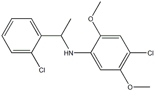 4-chloro-N-[1-(2-chlorophenyl)ethyl]-2,5-dimethoxyaniline Struktur