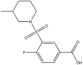 4-fluoro-3-[(3-methylpiperidine-1-)sulfonyl]benzoic acid Struktur