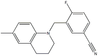 4-fluoro-3-[(6-methyl-1,2,3,4-tetrahydroquinolin-1-yl)methyl]benzonitrile|