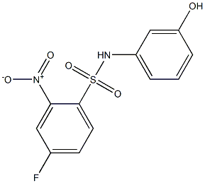 4-fluoro-N-(3-hydroxyphenyl)-2-nitrobenzene-1-sulfonamide 结构式