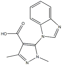 5-(1H-1,3-benzodiazol-1-yl)-1,3-dimethyl-1H-pyrazole-4-carboxylic acid Struktur
