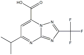5-(propan-2-yl)-2-(trifluoromethyl)-[1,2,4]triazolo[1,5-a]pyrimidine-7-carboxylic acid,,结构式