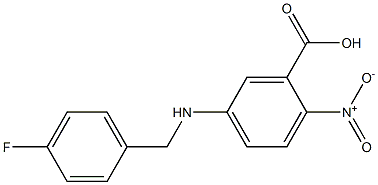5-{[(4-fluorophenyl)methyl]amino}-2-nitrobenzoic acid 化学構造式