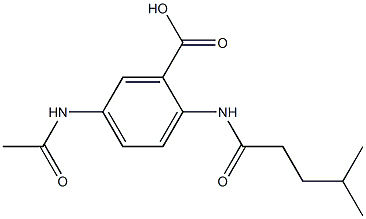 5-acetamido-2-(4-methylpentanamido)benzoic acid Structure