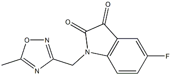 5-fluoro-1-[(5-methyl-1,2,4-oxadiazol-3-yl)methyl]-2,3-dihydro-1H-indole-2,3-dione Struktur