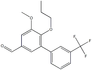 5-methoxy-6-propoxy-3'-(trifluoromethyl)-1,1'-biphenyl-3-carbaldehyde Struktur