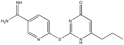 6-[(4-oxo-6-propyl-1,4-dihydropyrimidin-2-yl)sulfanyl]pyridine-3-carboximidamide Struktur