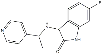 6-fluoro-3-{[1-(pyridin-4-yl)ethyl]amino}-2,3-dihydro-1H-indol-2-one Struktur