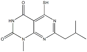 7-isobutyl-5-mercapto-1-methylpyrimido[4,5-d]pyrimidine-2,4(1H,3H)-dione Struktur