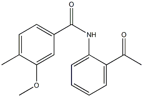 N-(2-acetylphenyl)-3-methoxy-4-methylbenzamide Struktur