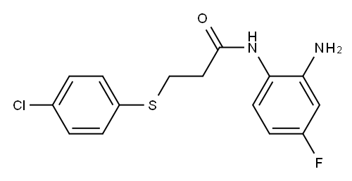 N-(2-amino-4-fluorophenyl)-3-[(4-chlorophenyl)sulfanyl]propanamide 结构式