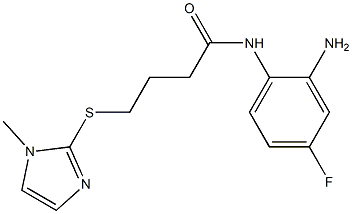 N-(2-amino-4-fluorophenyl)-4-[(1-methyl-1H-imidazol-2-yl)sulfanyl]butanamide 结构式