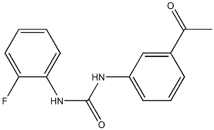 N-(3-acetylphenyl)-N'-(2-fluorophenyl)urea 化学構造式