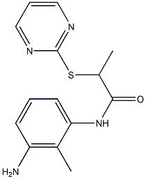 N-(3-amino-2-methylphenyl)-2-(pyrimidin-2-ylsulfanyl)propanamide 化学構造式