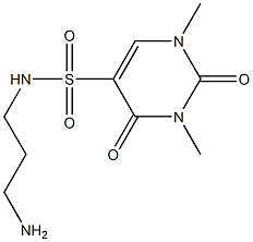 N-(3-aminopropyl)-1,3-dimethyl-2,4-dioxo-1,2,3,4-tetrahydropyrimidine-5-sulfonamide Struktur