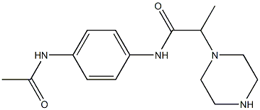 N-(4-acetamidophenyl)-2-(piperazin-1-yl)propanamide 化学構造式