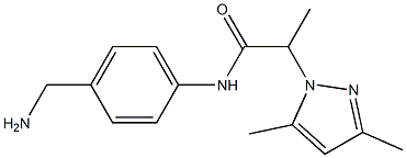 N-[4-(aminomethyl)phenyl]-2-(3,5-dimethyl-1H-pyrazol-1-yl)propanamide,,结构式