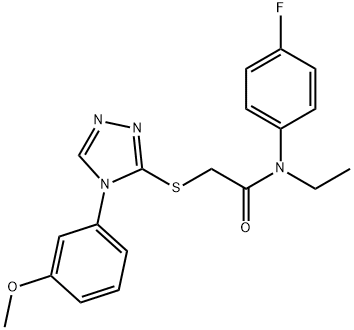Acetamide,  N-ethyl-N-(4-fluorophenyl)-2-[[4-(3-methoxyphenyl)-4H-1,2,4-triazol-3-yl]thio]- Struktur
