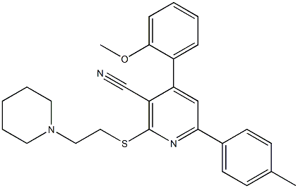 4-(2-methoxyphenyl)-6-(4-methylphenyl)-2-{[2-(1-piperidinyl)ethyl]sulfanyl}nicotinonitrile