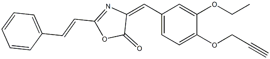 4-[3-ethoxy-4-(2-propynyloxy)benzylidene]-2-(2-phenylvinyl)-1,3-oxazol-5(4H)-one,,结构式