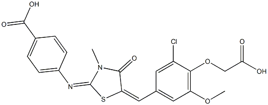 4-({5-[4-(carboxymethoxy)-3-chloro-5-methoxybenzylidene]-3-methyl-4-oxo-1,3-thiazolidin-2-ylidene}amino)benzoic acid