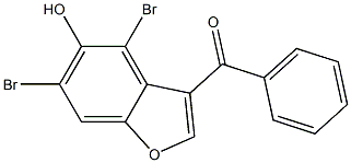 (4,6-dibromo-5-hydroxy-1-benzofuran-3-yl)(phenyl)methanone Struktur