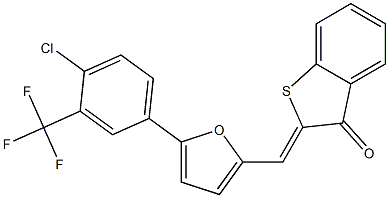 2-({5-[4-chloro-3-(trifluoromethyl)phenyl]-2-furyl}methylene)-1-benzothiophen-3(2H)-one Struktur