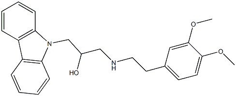 1-(9H-carbazol-9-yl)-3-{[2-(3,4-dimethoxyphenyl)ethyl]amino}-2-propanol Structure