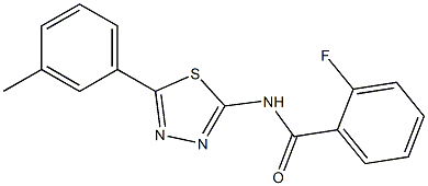2-fluoro-N-[5-(3-methylphenyl)-1,3,4-thiadiazol-2-yl]benzamide Structure
