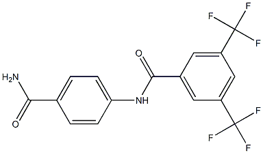 N-[4-(aminocarbonyl)phenyl]-3,5-bis(trifluoromethyl)benzamide Struktur