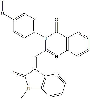 3-(4-methoxyphenyl)-2-[(1-methyl-2-oxo-1,2-dihydro-3H-indol-3-ylidene)methyl]-4(3H)-quinazolinone Structure