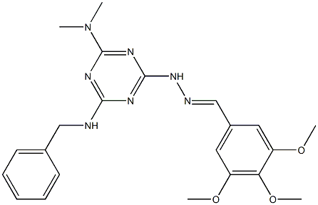 3,4,5-trimethoxybenzaldehyde [4-(benzylamino)-6-(dimethylamino)-1,3,5-triazin-2-yl]hydrazone Structure