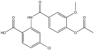 2-{[4-(acetyloxy)-3-methoxybenzoyl]amino}-4-chlorobenzoic acid Struktur