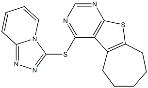 6,7,8,9-tetrahydro-5H-cyclohepta[4,5]thieno[2,3-d]pyrimidin-4-yl [1,2,4]triazolo[4,3-a]pyridin-3-yl sulfide Structure