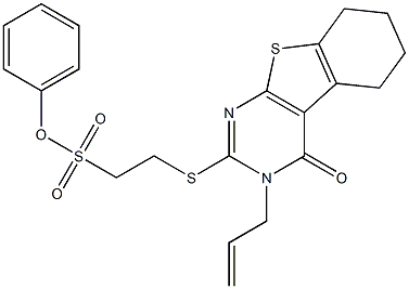 phenyl 2-[(3-allyl-4-oxo-3,4,5,6,7,8-hexahydro[1]benzothieno[2,3-d]pyrimidin-2-yl)sulfanyl]ethanesulfonate Structure