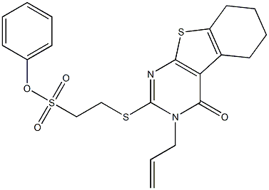 phenyl 2-[(3-allyl-4-oxo-3,4,5,6,7,8-hexahydro[1]benzothieno[2,3-d]pyrimidin-2-yl)sulfanyl]ethanesulfonate,,结构式