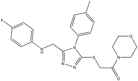 4-fluoro-N-({4-(4-methylphenyl)-5-[(2-morpholin-4-yl-2-oxoethyl)sulfanyl]-4H-1,2,4-triazol-3-yl}methyl)aniline Structure